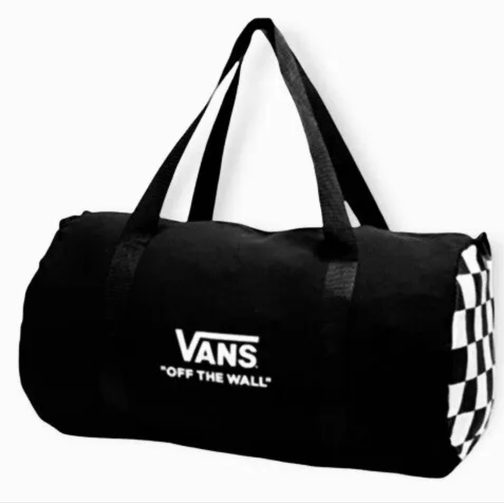 Vans Family Exclusive Black Checkerboard Check Duffel Bag Limited Canvas NEW
